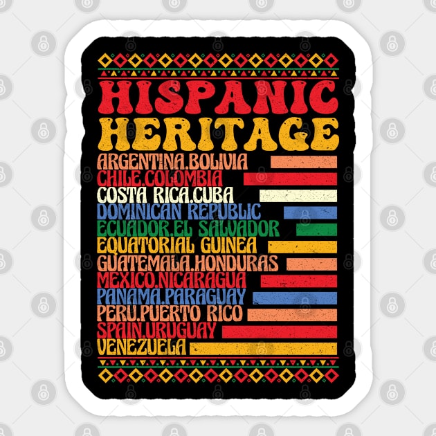 National Latino Countries Flag Hispanic Heritage Month 2023 Sticker by Vixel Art